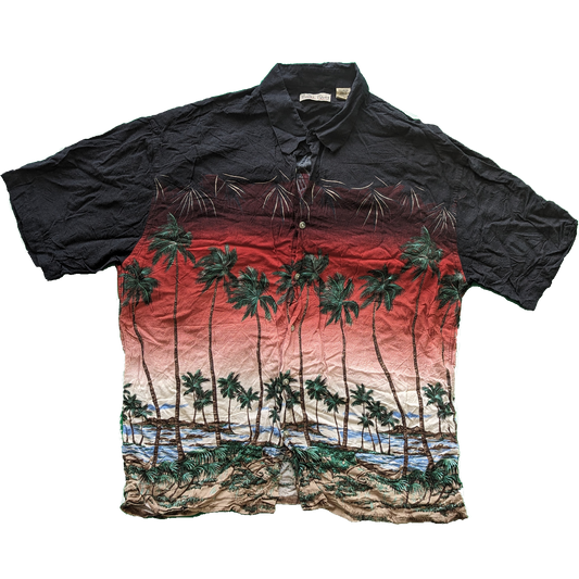 Vintage Hawaiian Shirt - Beach Sunset