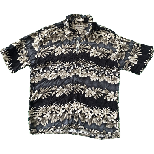 Vintage Hawaiian Shirt - Dark Floral